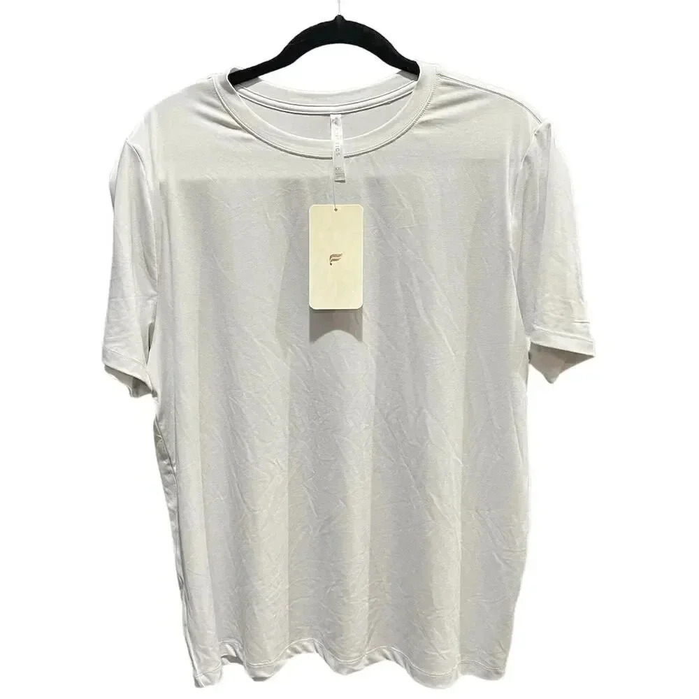 Fabletics Women's 2XL Gray Quick-Dry‎ Short Sleeve T-Shirt Casual